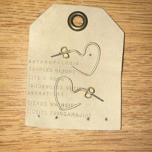 Anthropologie Heart Hoop Earrings